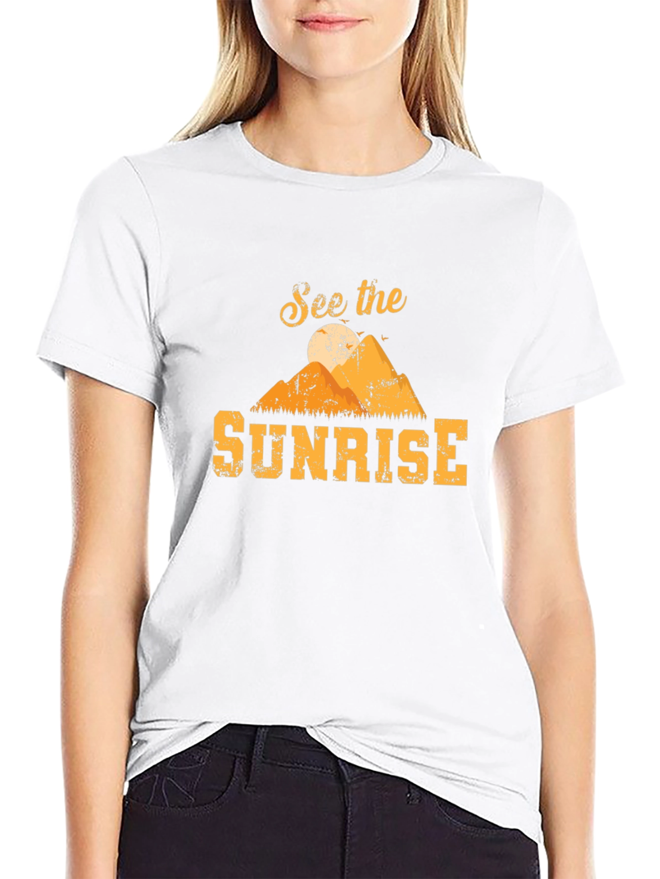 See the Sunrise Graphic T-Shirt - Mountain Design