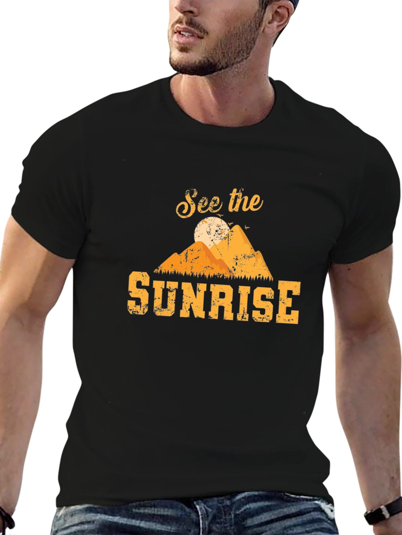 See the Sunrise Graphic T-Shirt - Mountain Design