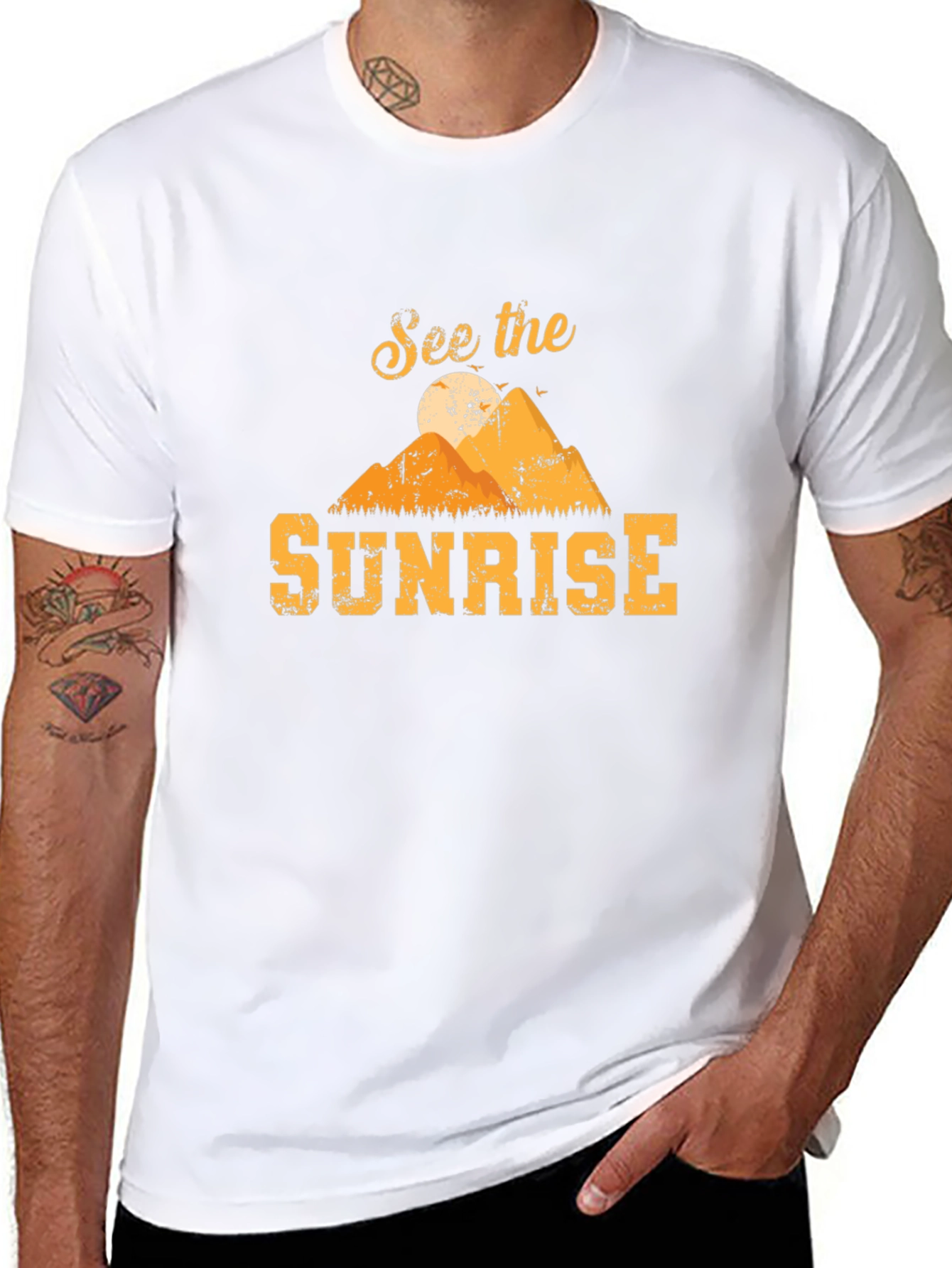 See the Sunrise Graphic T-Shirt - Mountain Design
