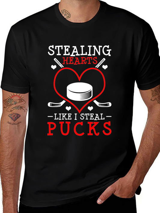 Stealing Hearts Pucks Graphic T-Shirt