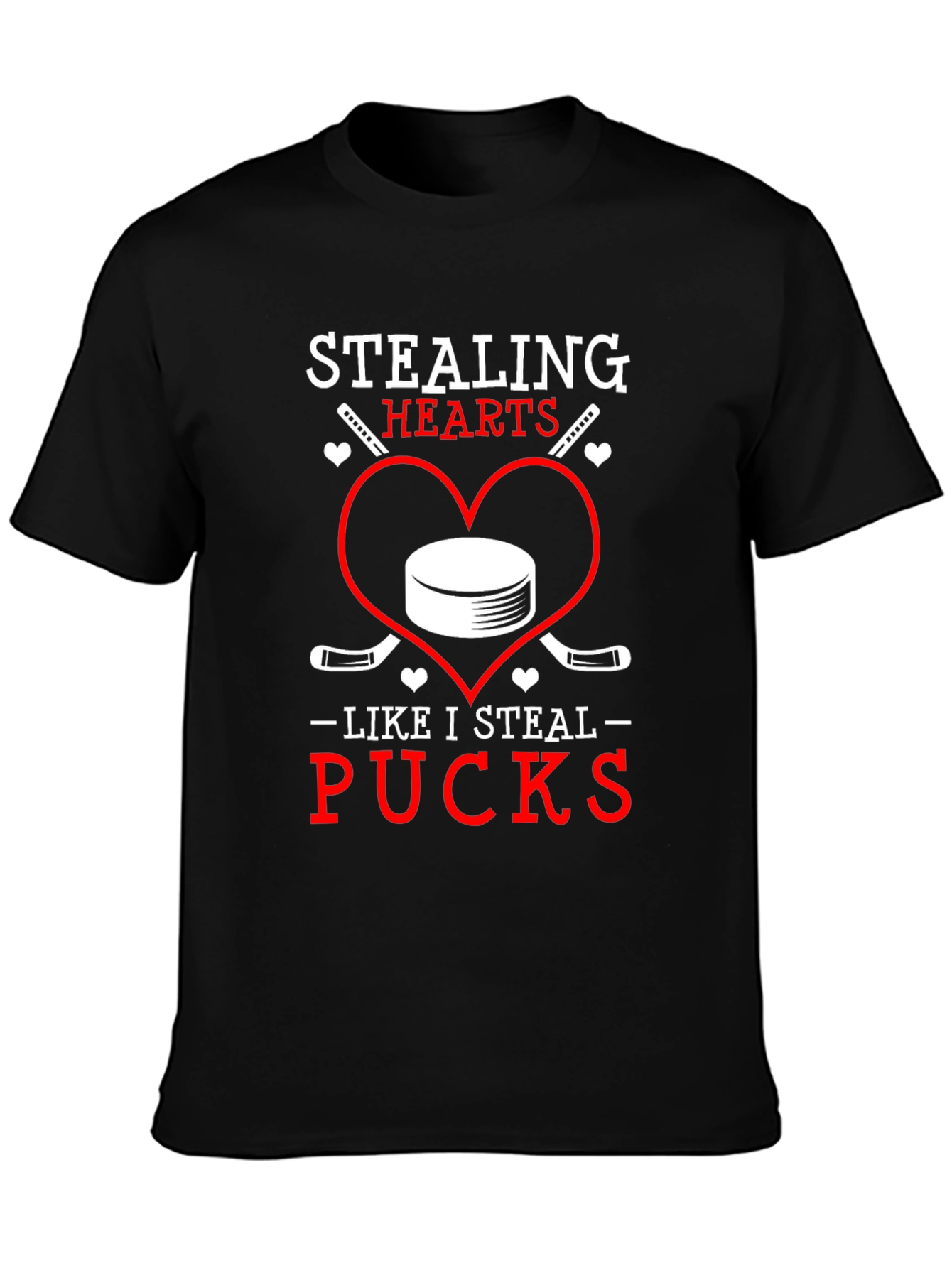 Stealing Hearts Pucks Graphic T-Shirt