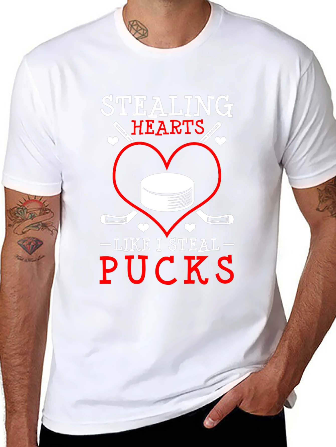 Stealing Hearts Pucks Graphic T-Shirt
