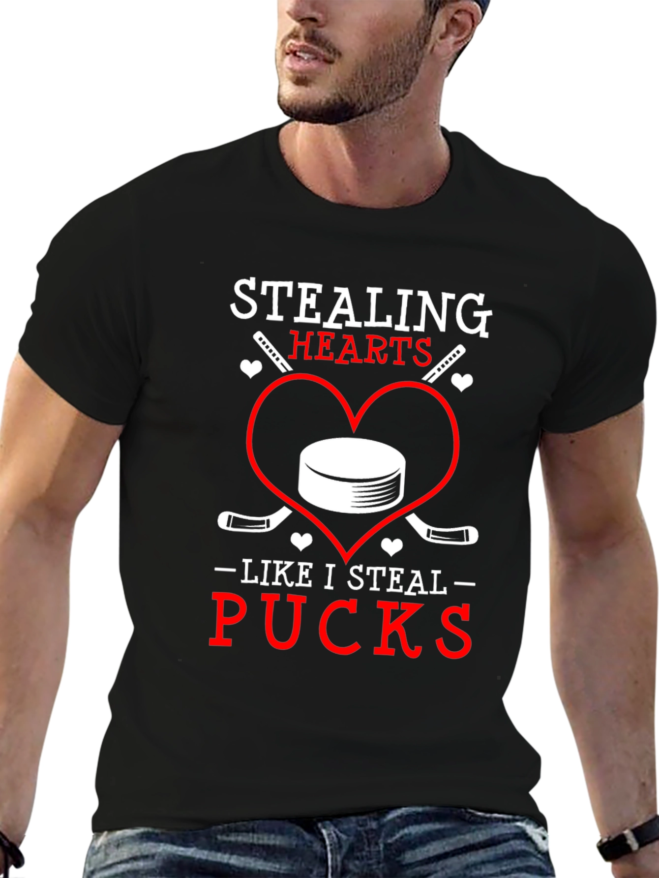 Stealing Hearts Pucks Graphic T-Shirt