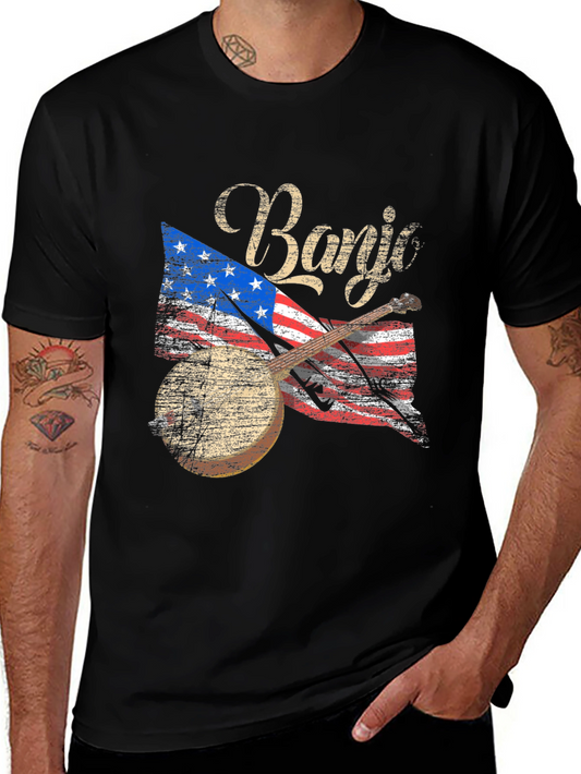 Banjo American Flag T-Shirt