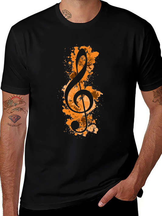 Treble Clef Graphic Black T-Shirt
