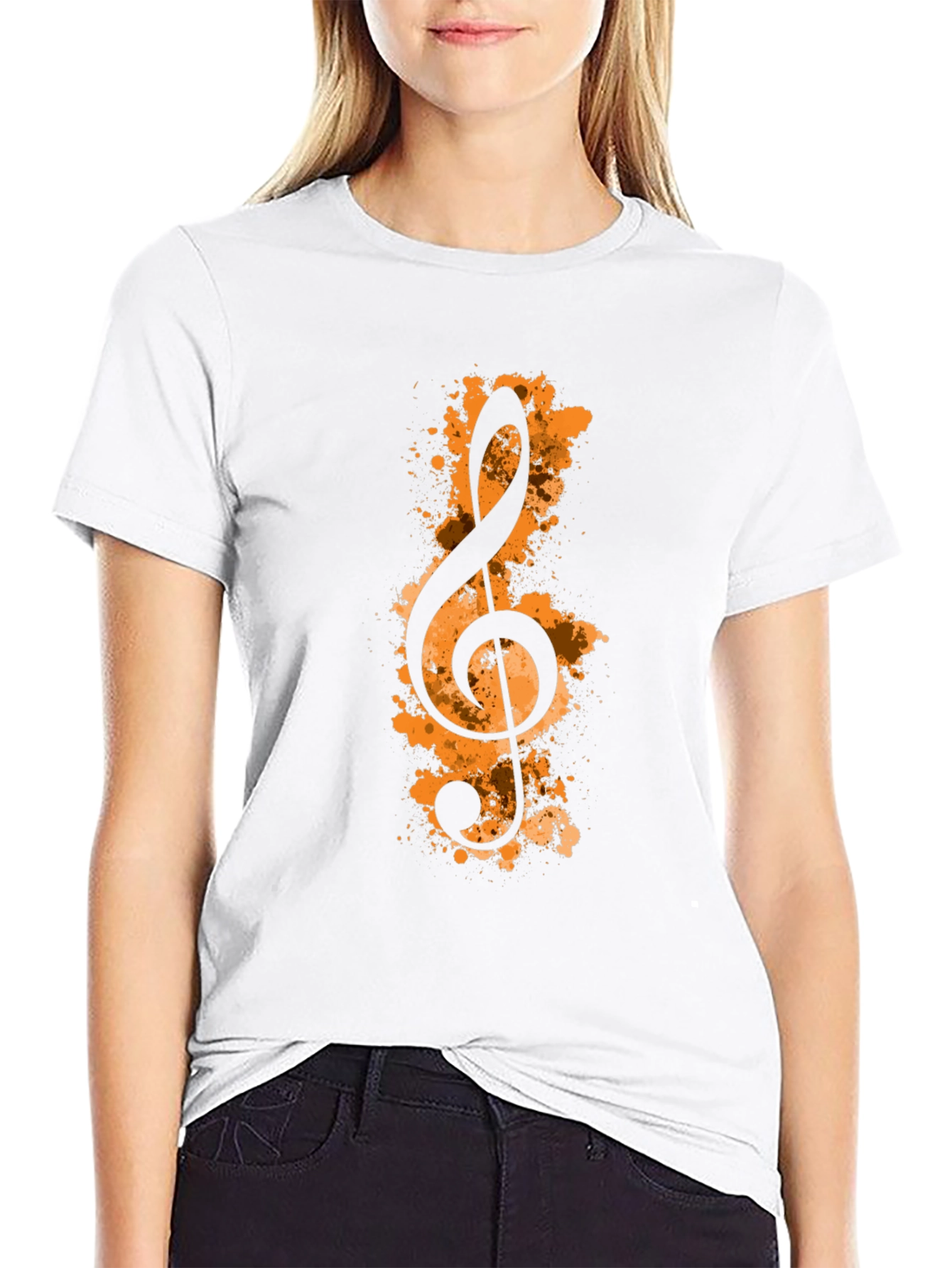 Treble Clef Graphic Black T-Shirt