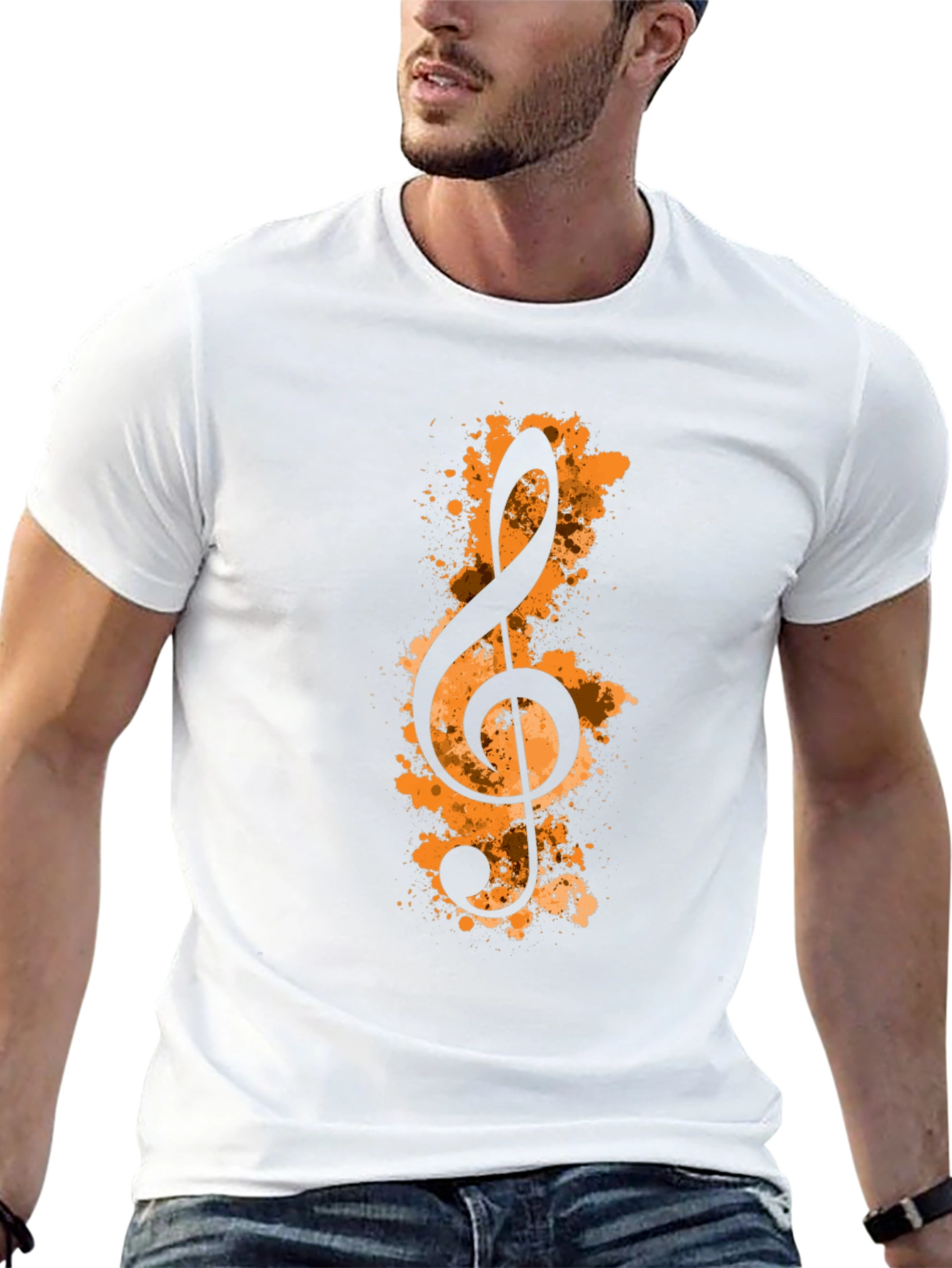 Treble Clef Graphic Black T-Shirt