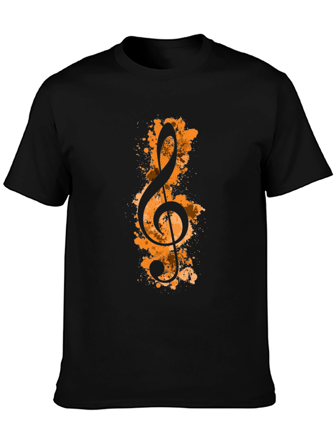 Treble Clef Graphic Black T-Shirt
