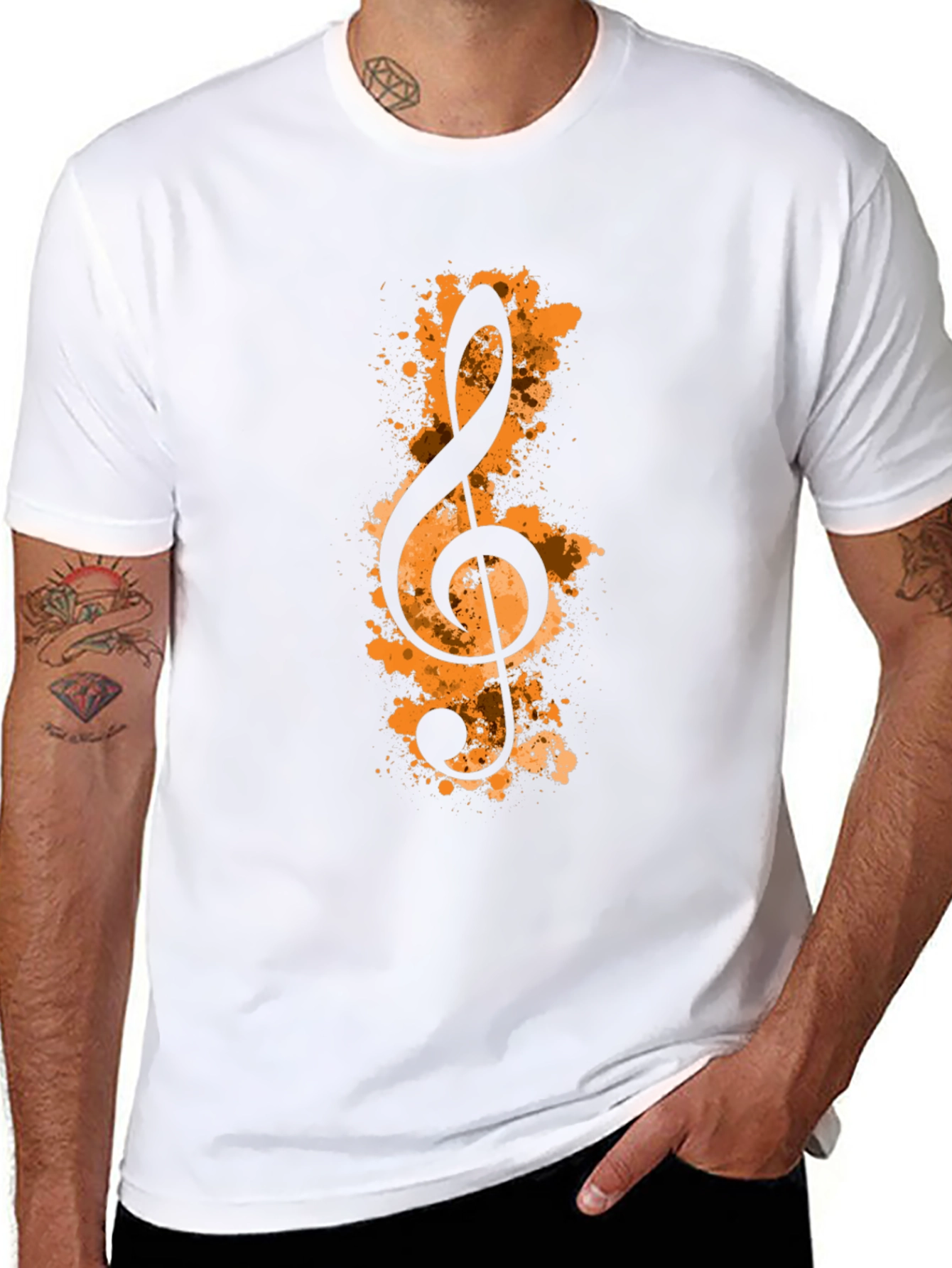 Treble Clef Graphic Black T-Shirt