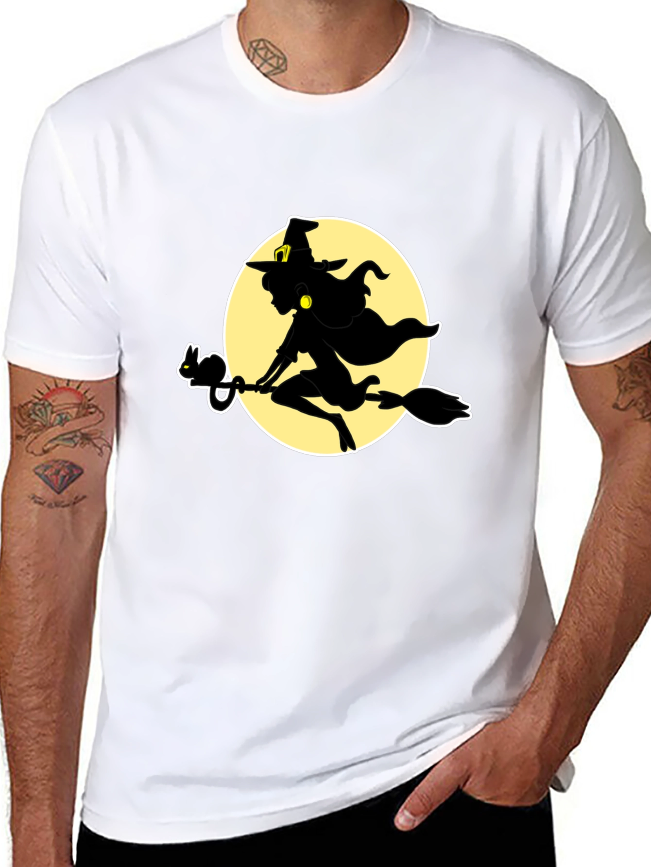Witch & Cat Silhouette T-Shirt