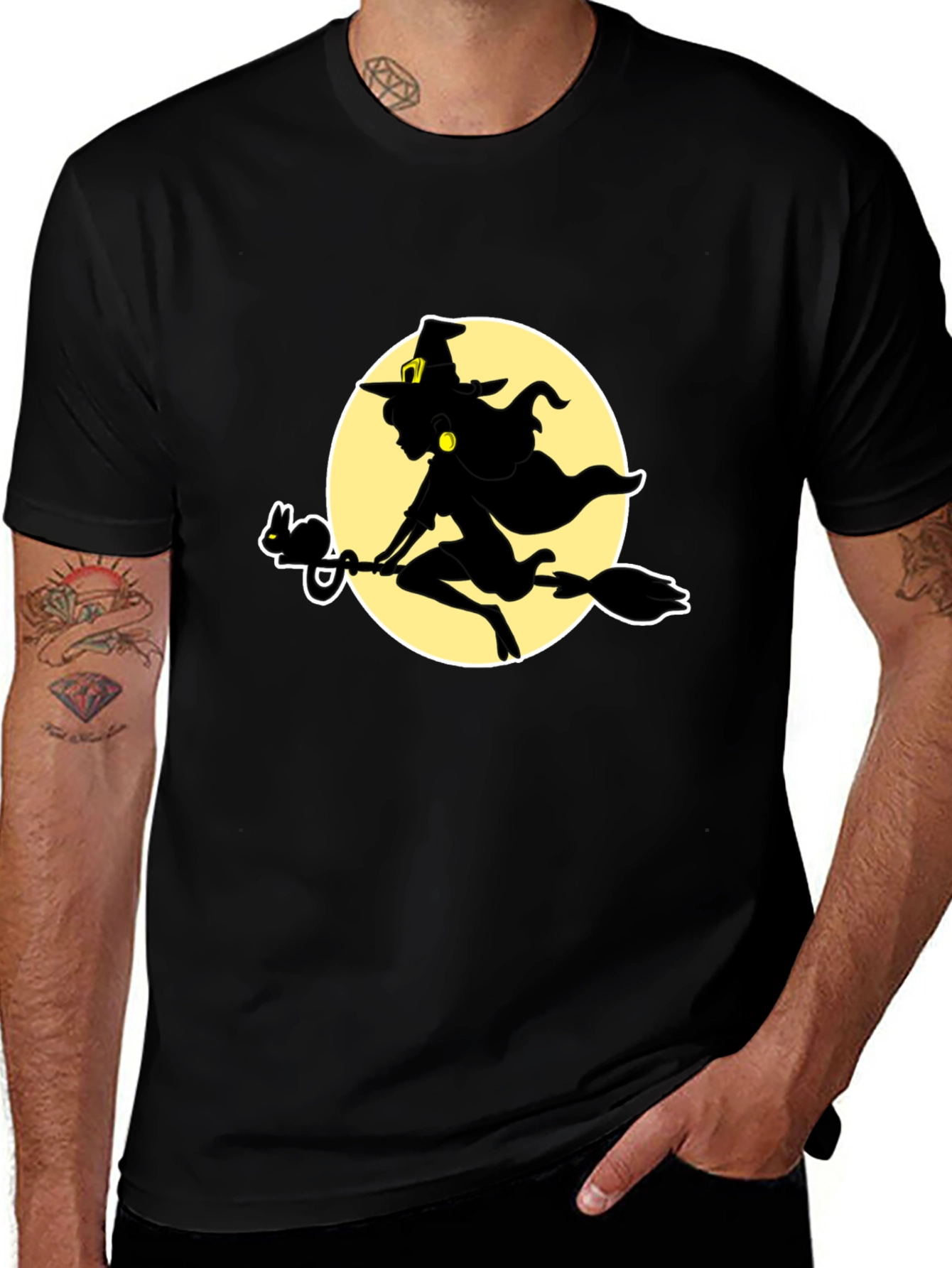 Witch & Cat Silhouette T-Shirt