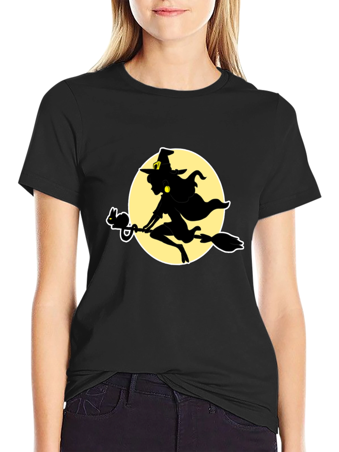 Witch & Cat Silhouette T-Shirt