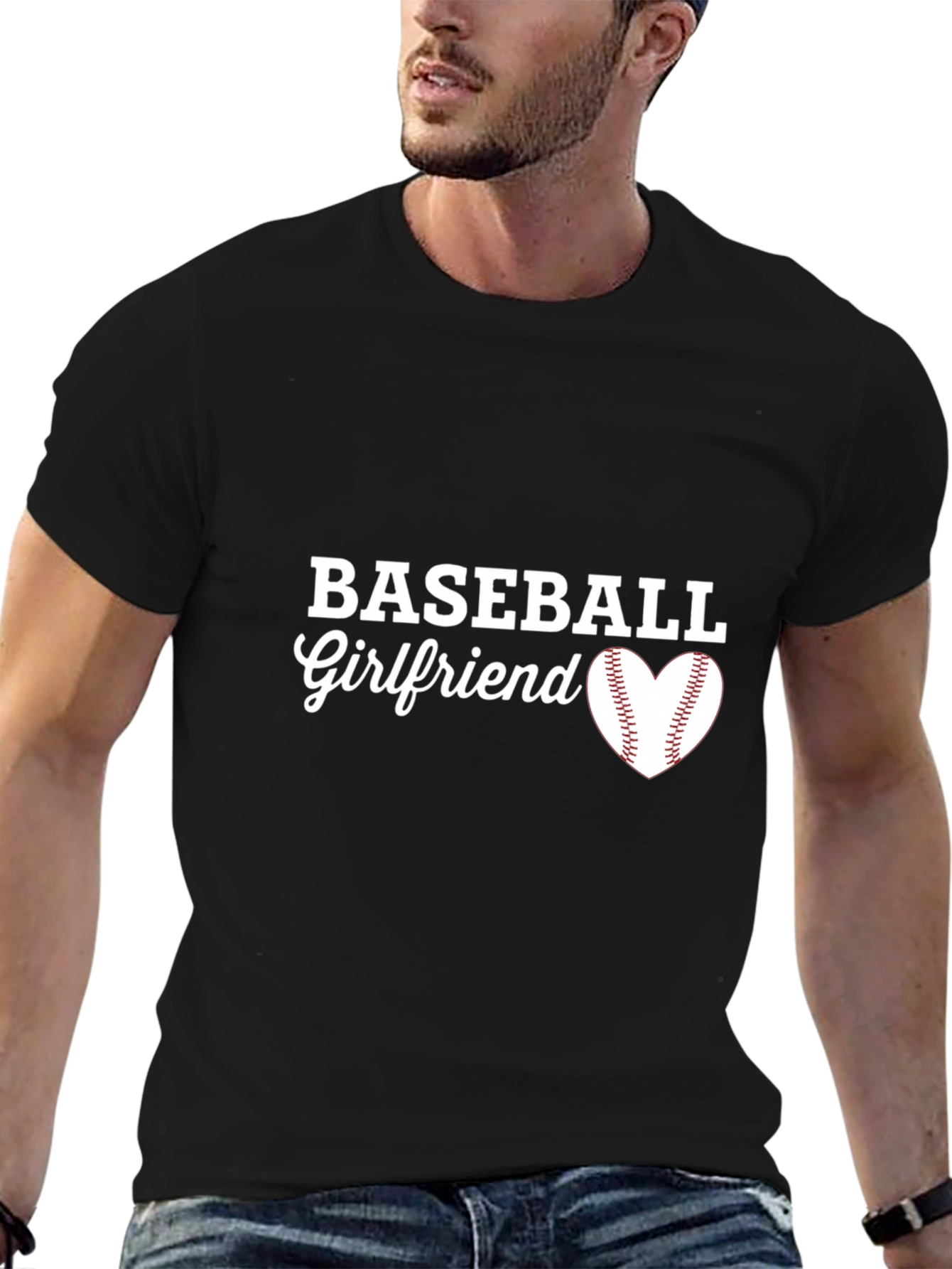 Baseball Girlfriend T-Shirt - Heart Design