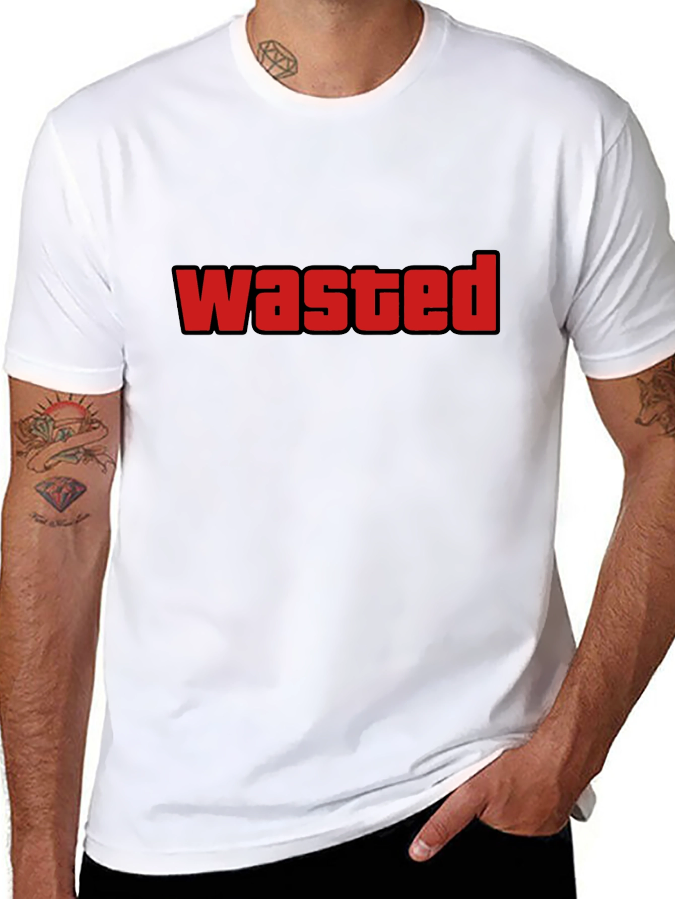 Wasted Graphic Tee - Soft Cotton Crewneck