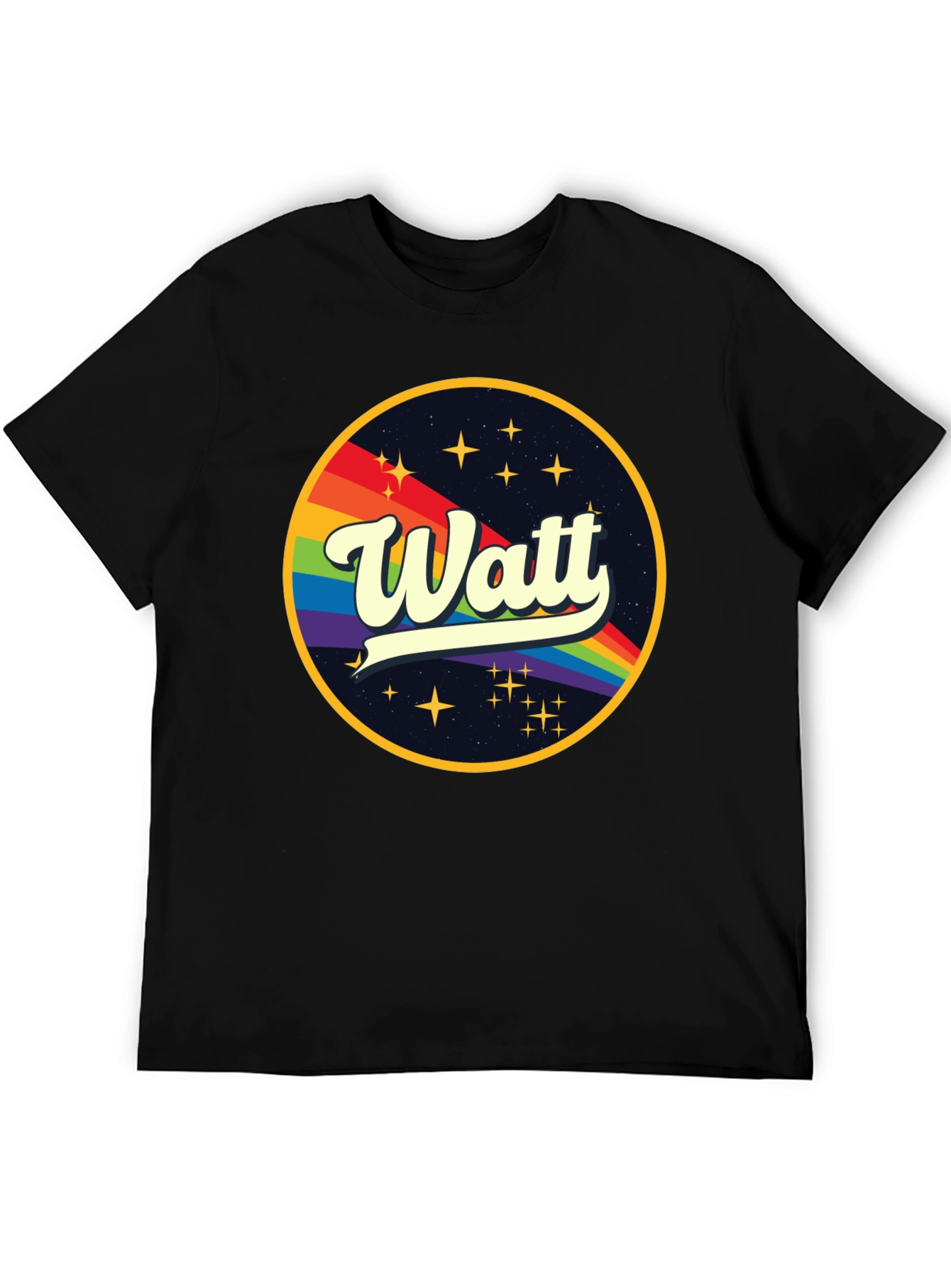 Watt Rainbow Graphic Black T-Shirt