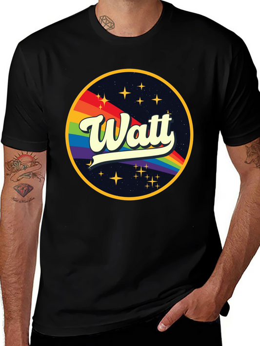 Watt Rainbow Graphic Black T-Shirt