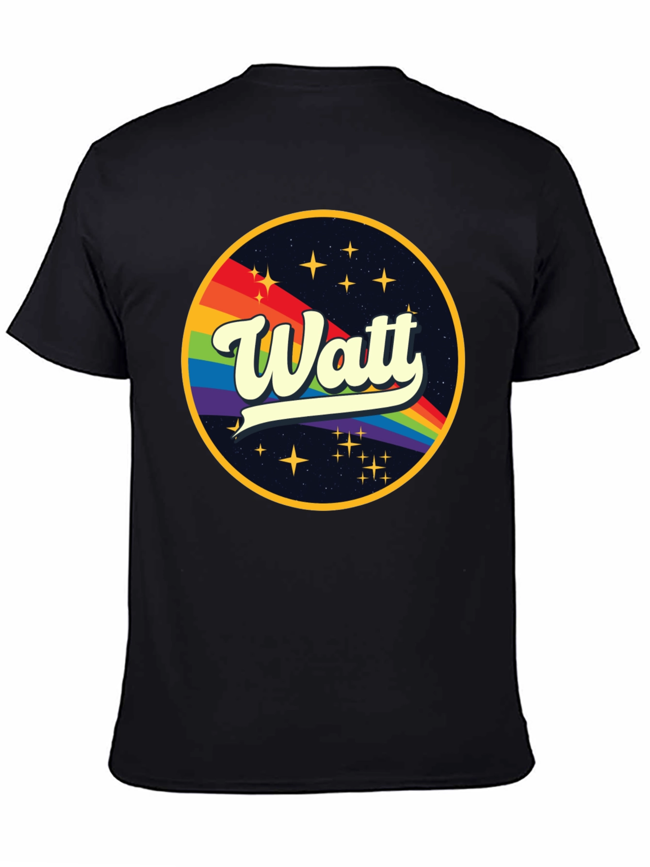 Watt Rainbow Graphic Black T-Shirt