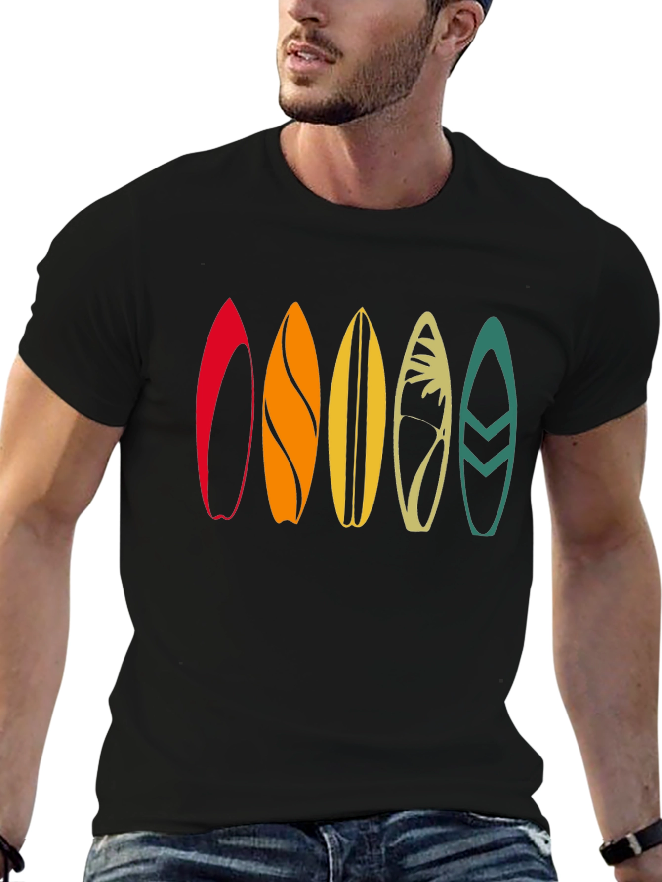 Retro Surfboard Graphic T-Shirt