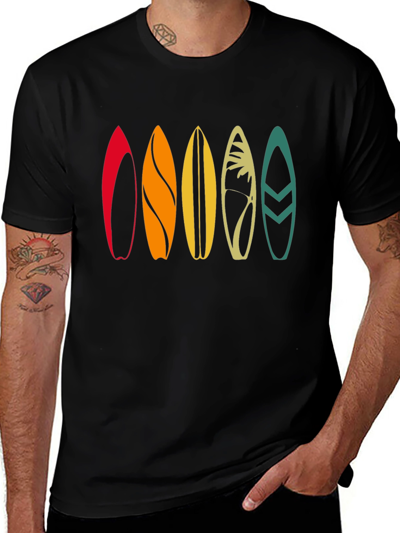Retro Surfboard Graphic T-Shirt