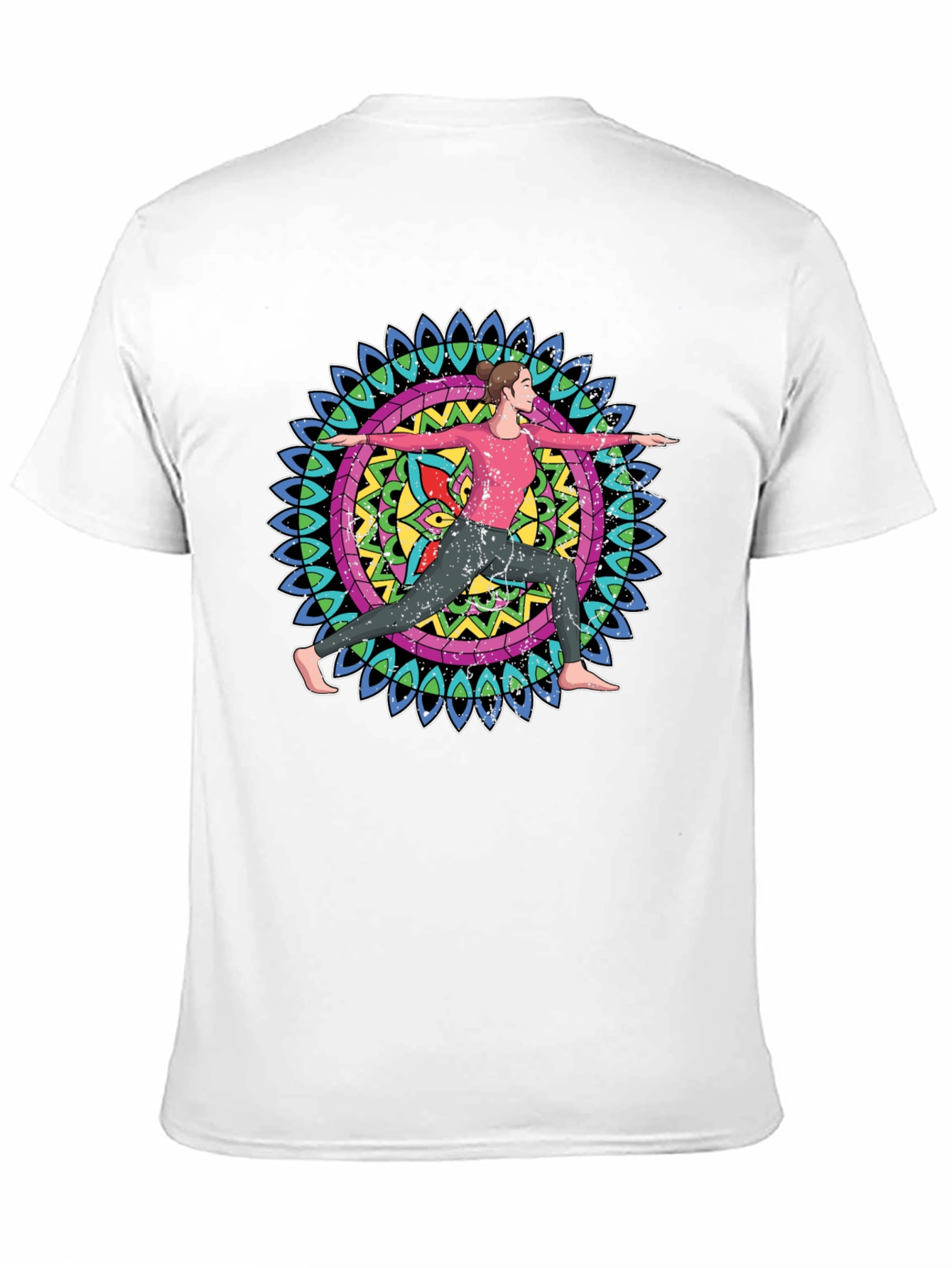 Yoga Mandala Graphic Tee - Black Cotton Blend