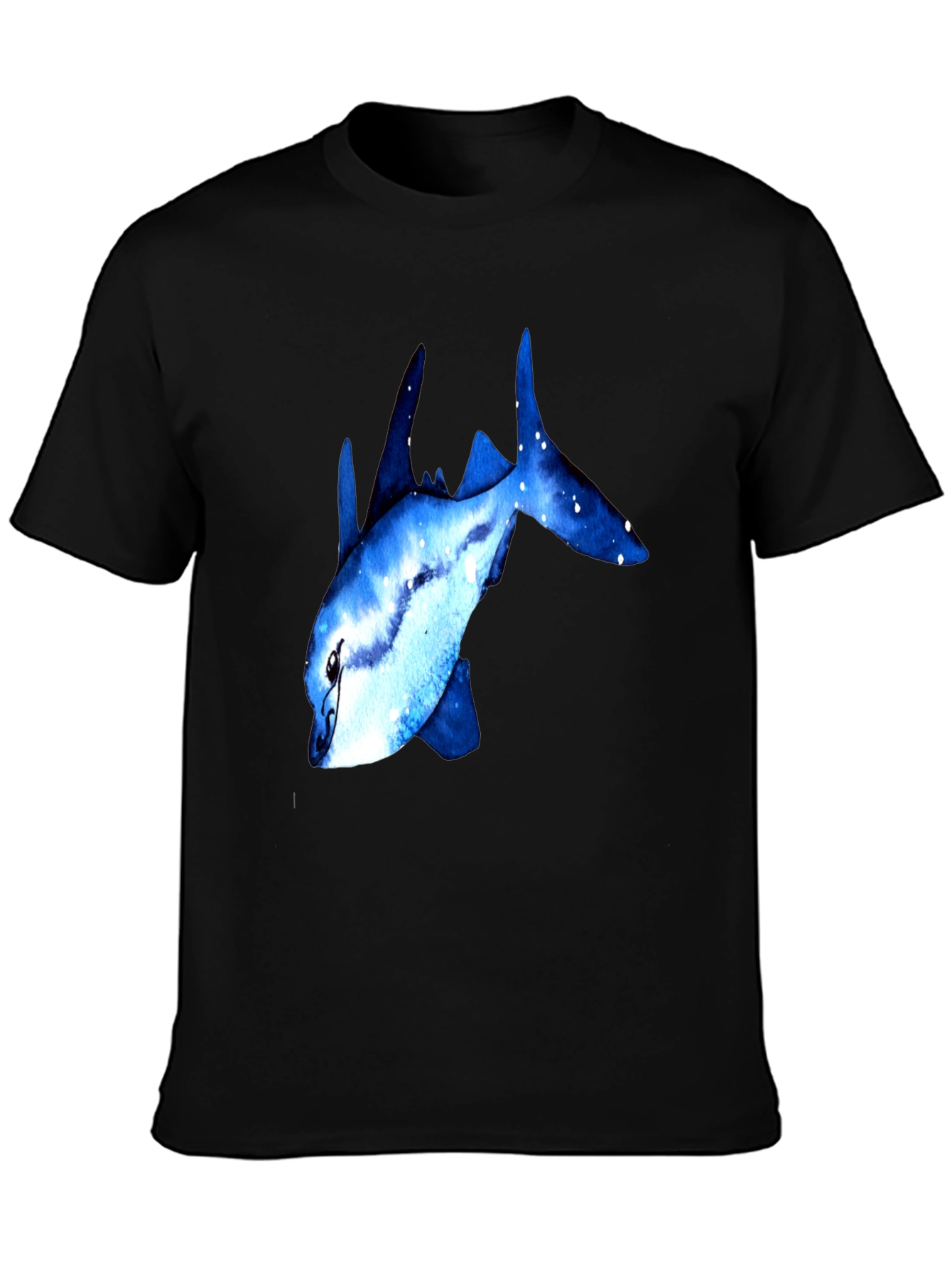 Blue Galaxy Fish Graphic T-Shirt