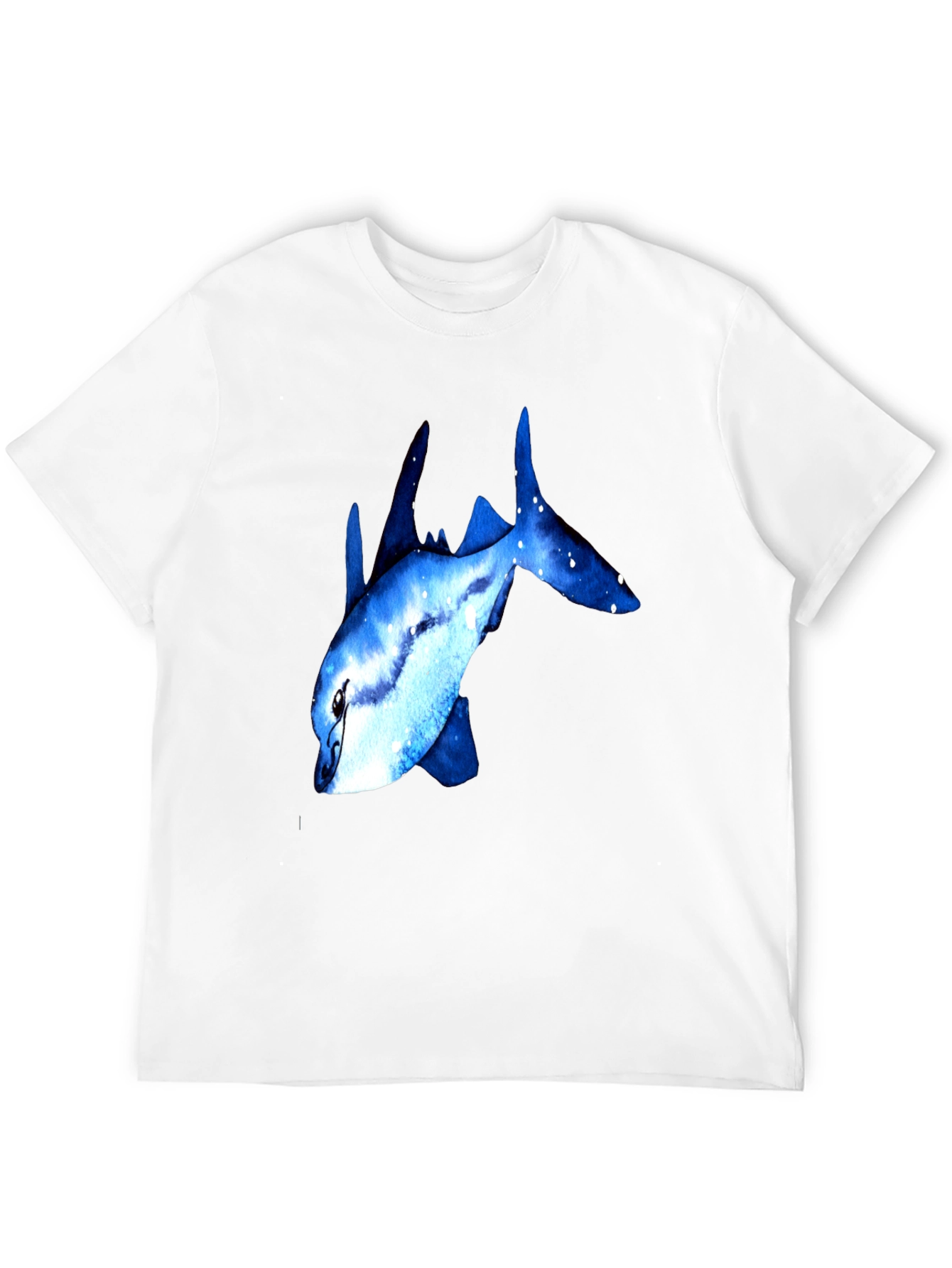Blue Galaxy Fish Graphic T-Shirt