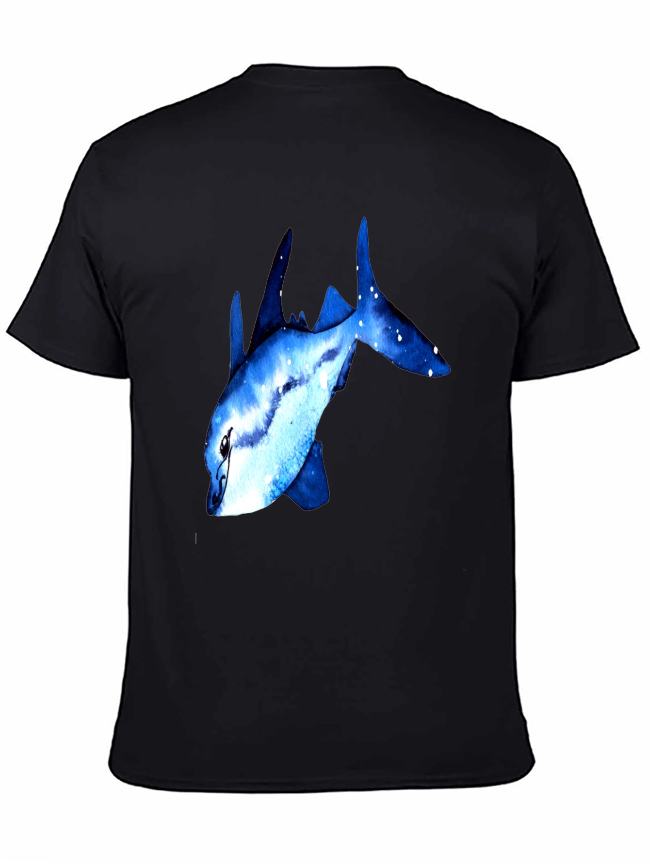 Blue Galaxy Fish Graphic T-Shirt