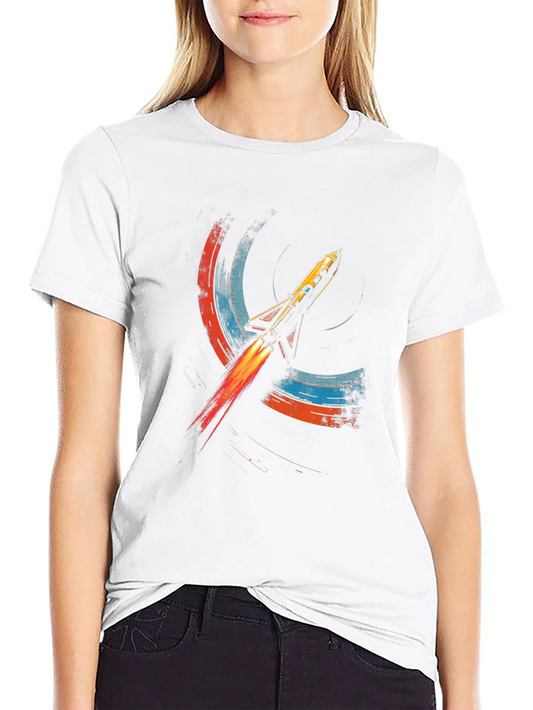 Retro Rocket Graphic Tee - Space Adventure Shirt