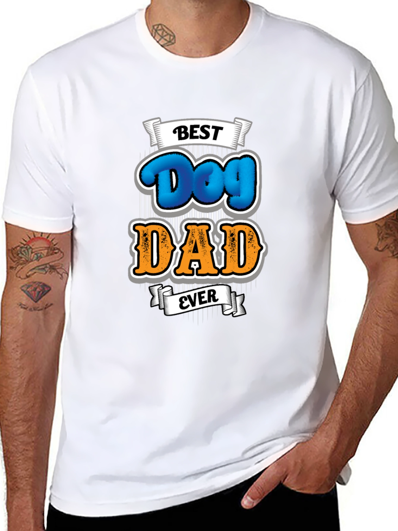 Best Dog Dad Ever T-Shirt Fathers Day Gift