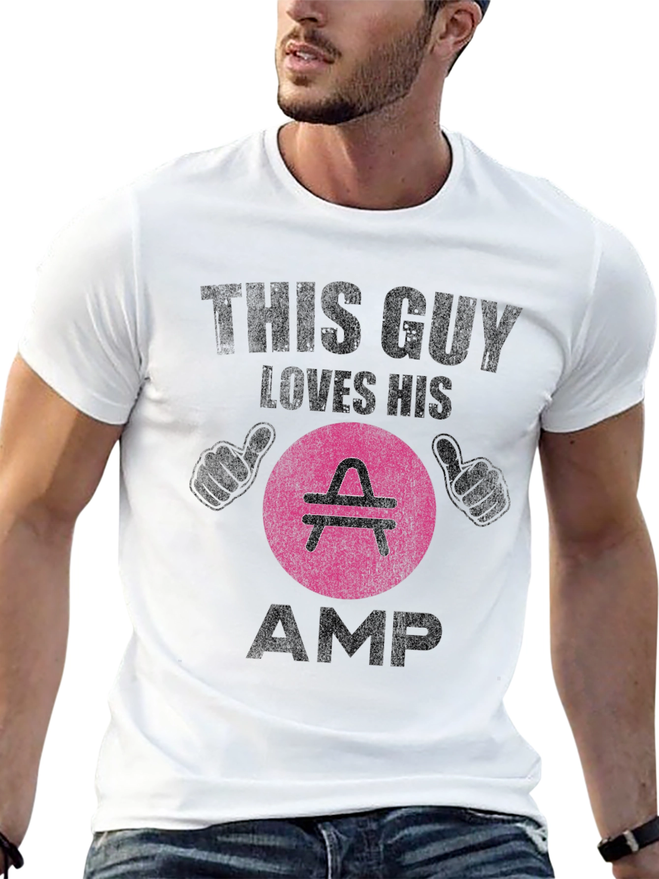 This Guy Loves His AMP T-Shirt - Crypto Gift