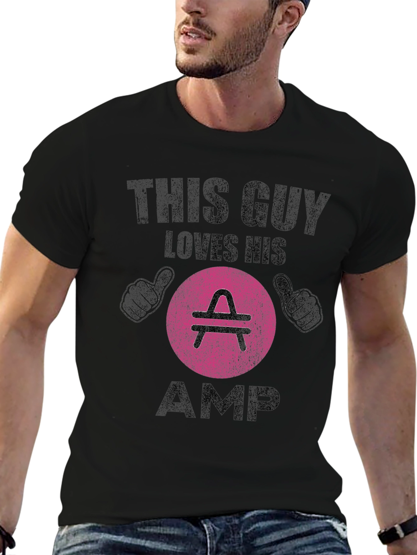 This Guy Loves His AMP T-Shirt - Crypto Gift