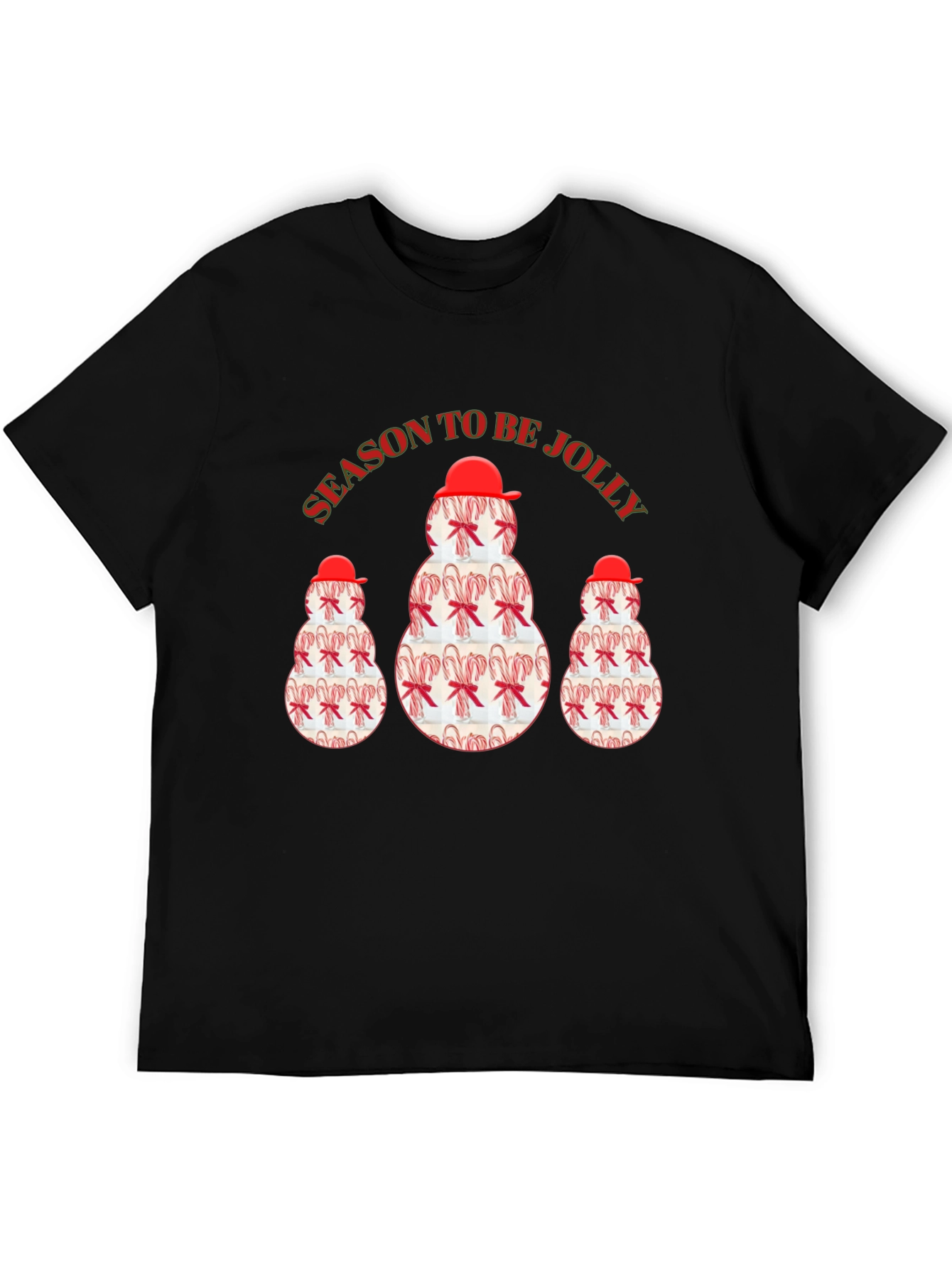 Season To Be Jolly Candy Cane Snowman T-Shirt
