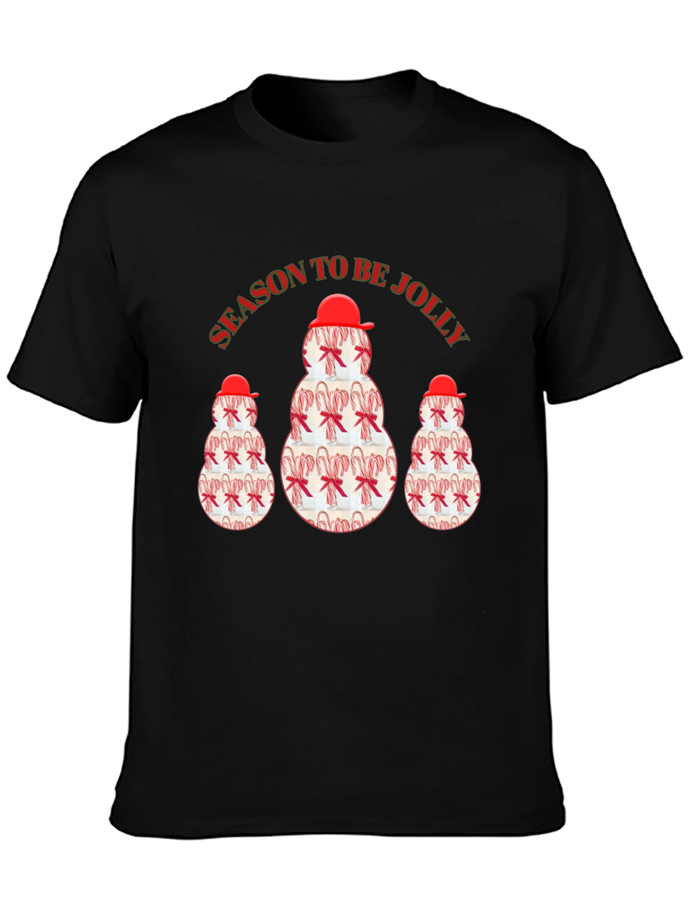 Season To Be Jolly Candy Cane Snowman T-Shirt
