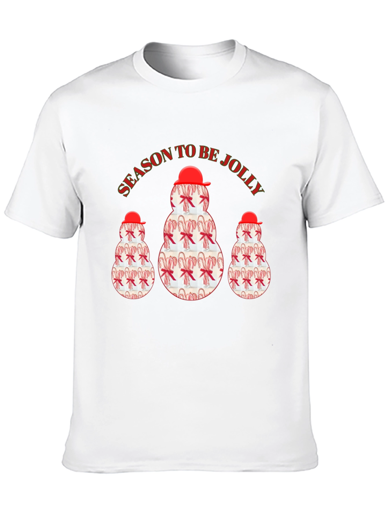 Season To Be Jolly Candy Cane Snowman T-Shirt