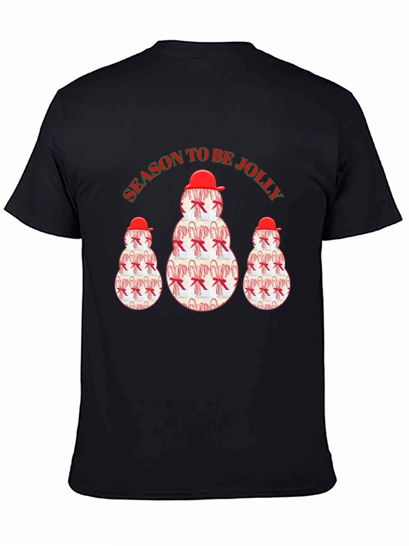 Season To Be Jolly Candy Cane Snowman T-Shirt