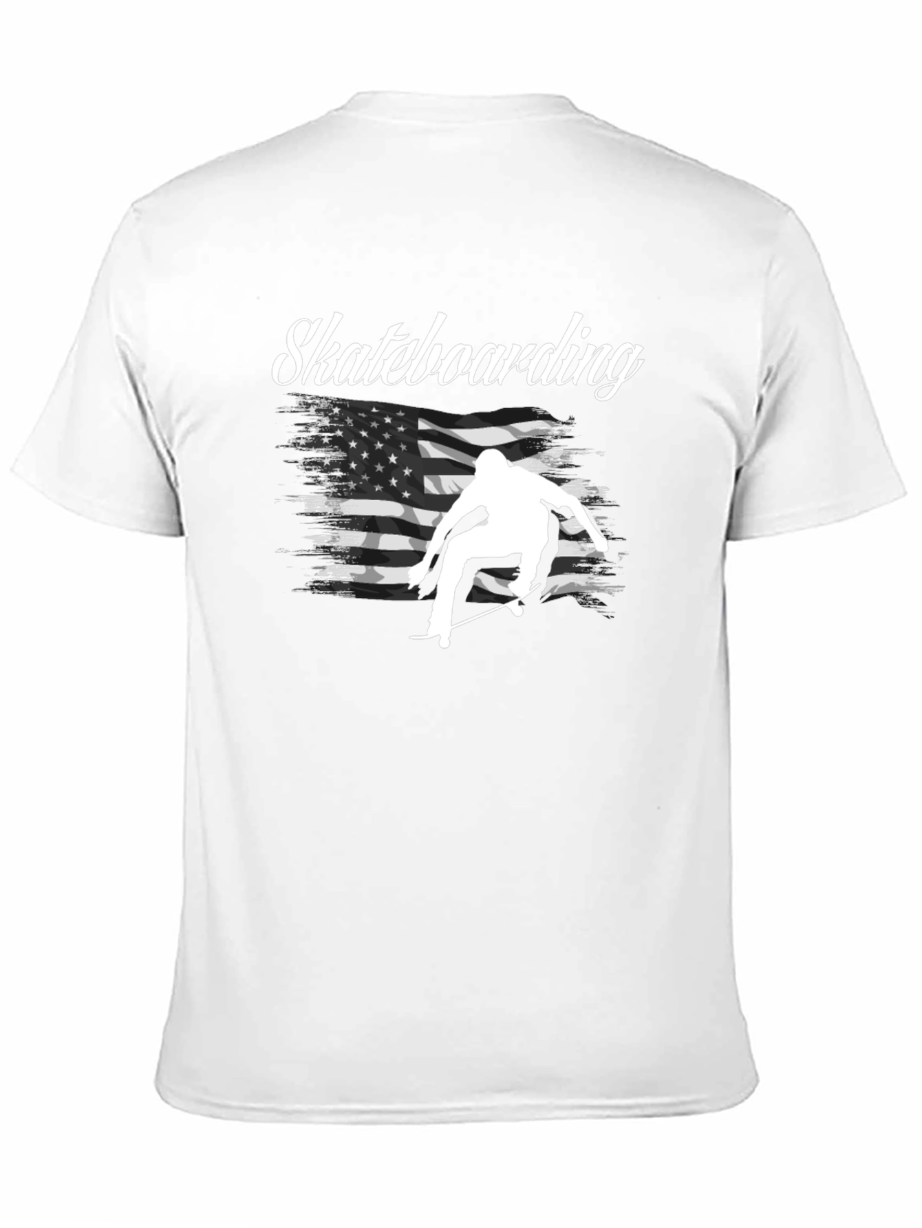Skateboarding USA Flag Graphic T-Shirt