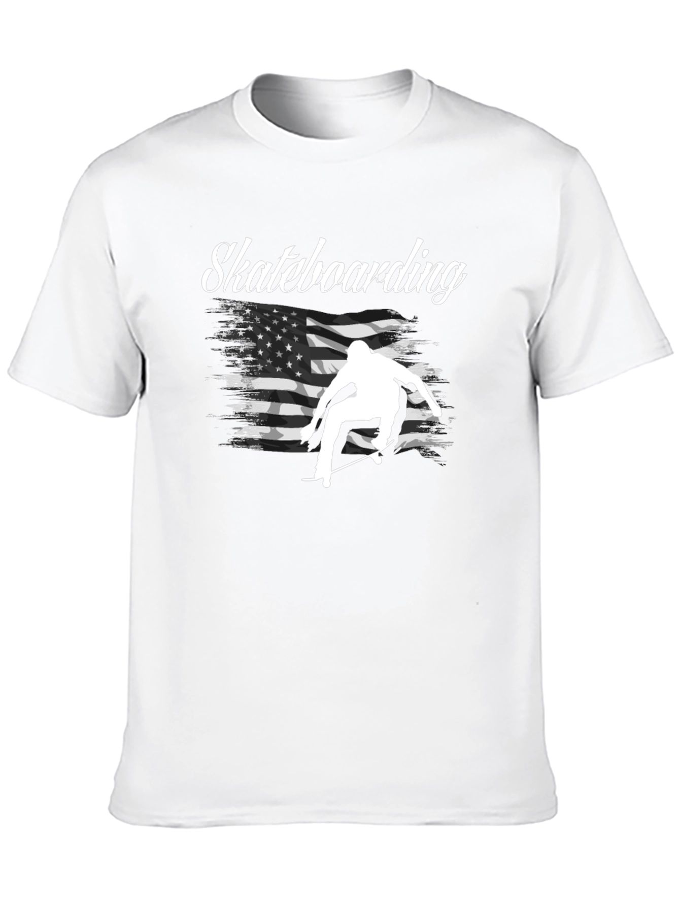 Skateboarding USA Flag Graphic T-Shirt