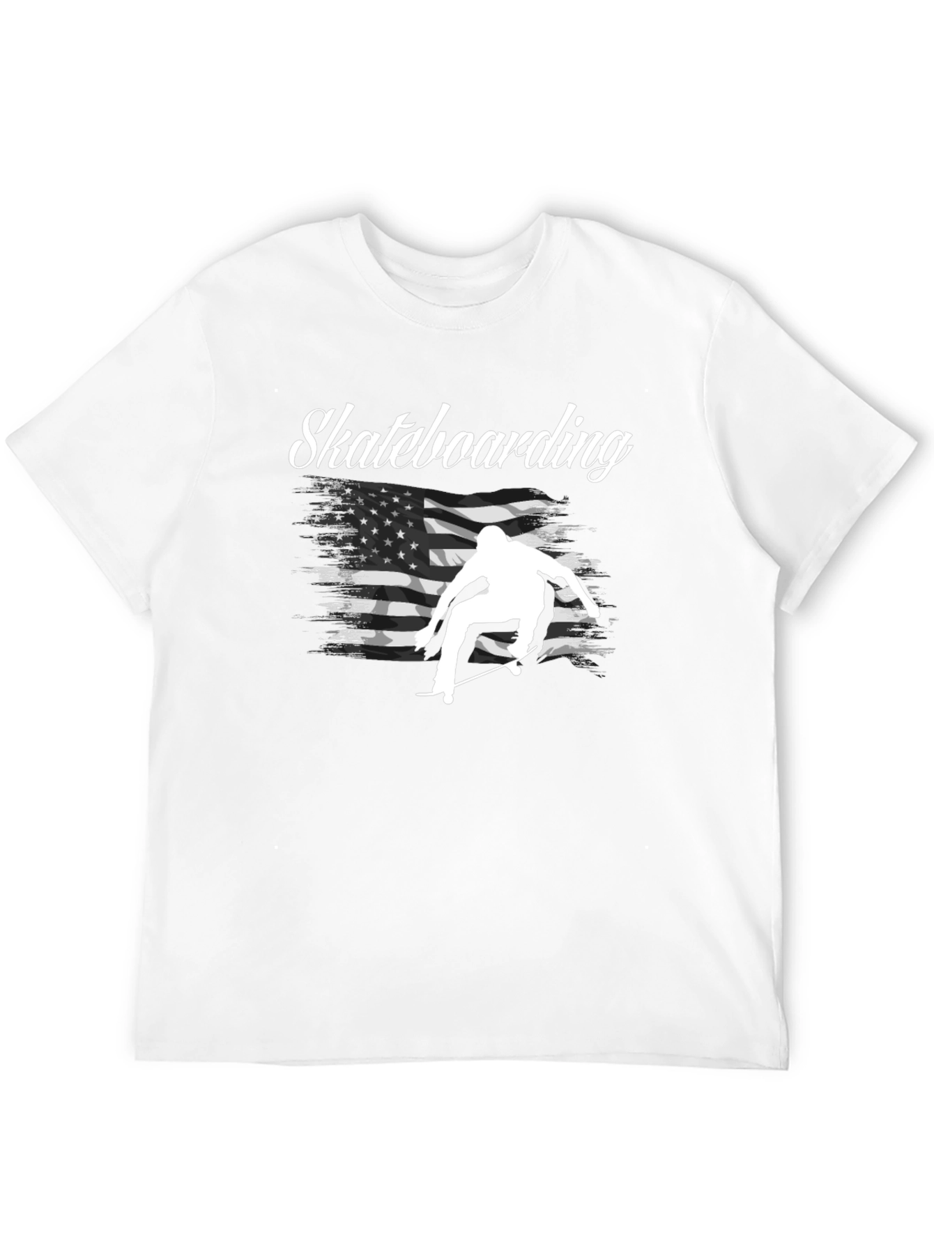 Skateboarding USA Flag Graphic T-Shirt