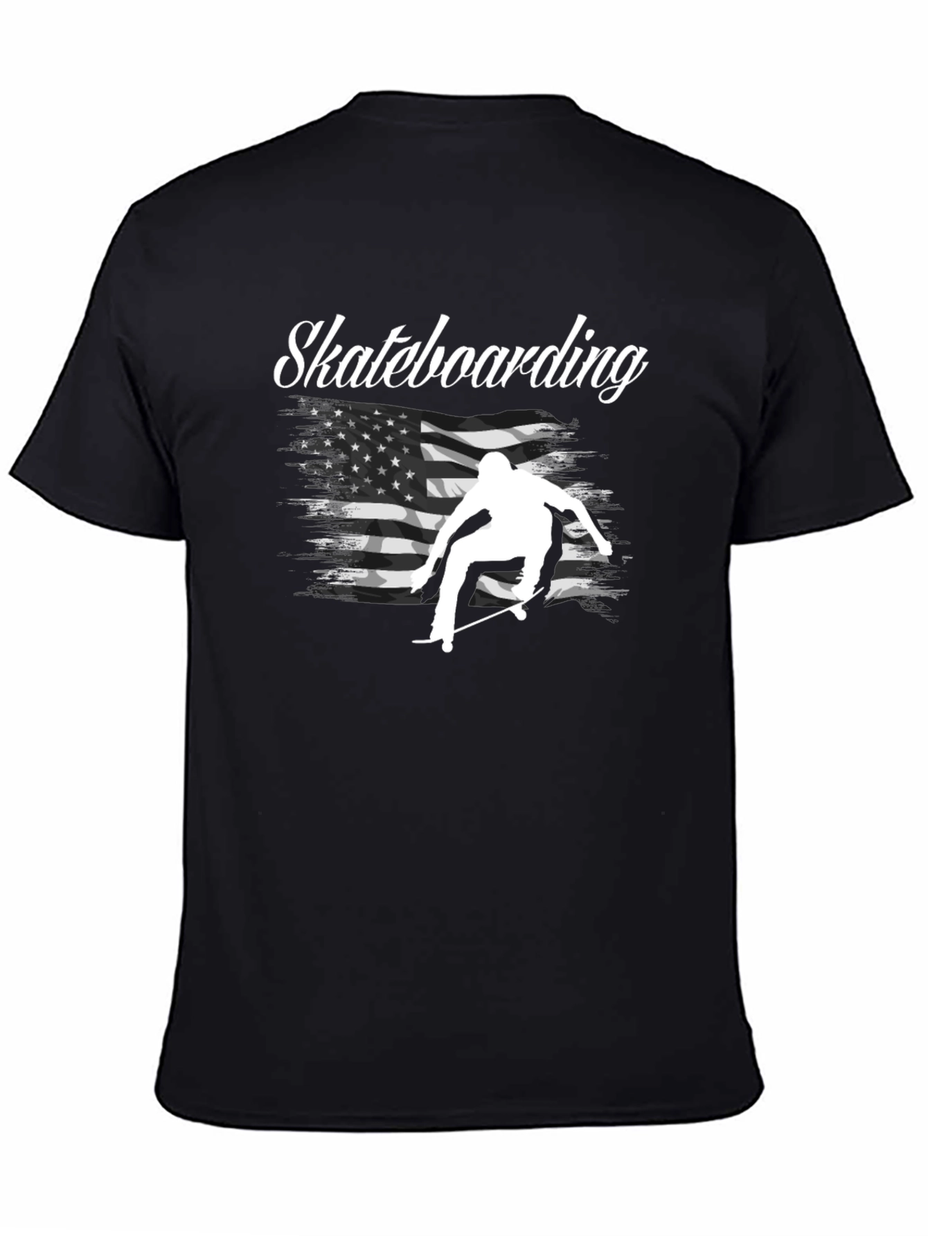 Skateboarding USA Flag Graphic T-Shirt