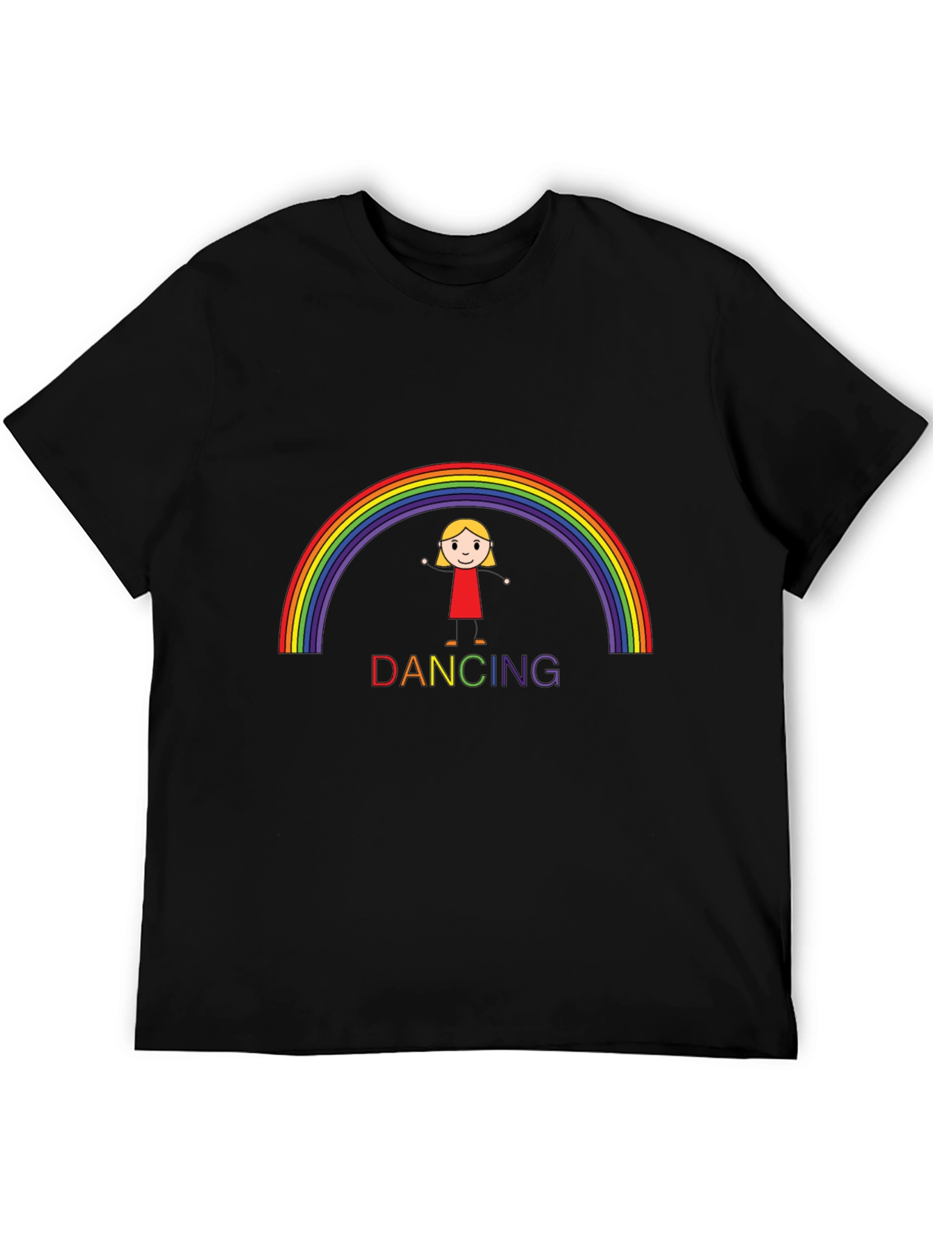 Rainbow Dancing Girl Graphic T-Shirt