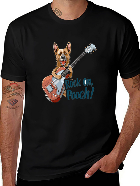 Rock On Pooch! Novelty Graphic T-Shirt