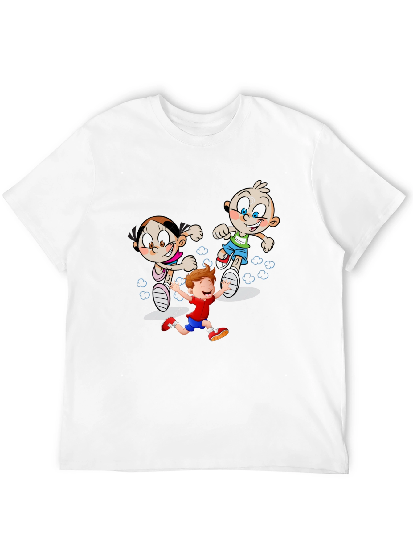 Cartoon Zombies & Kid Graphic Black Tee