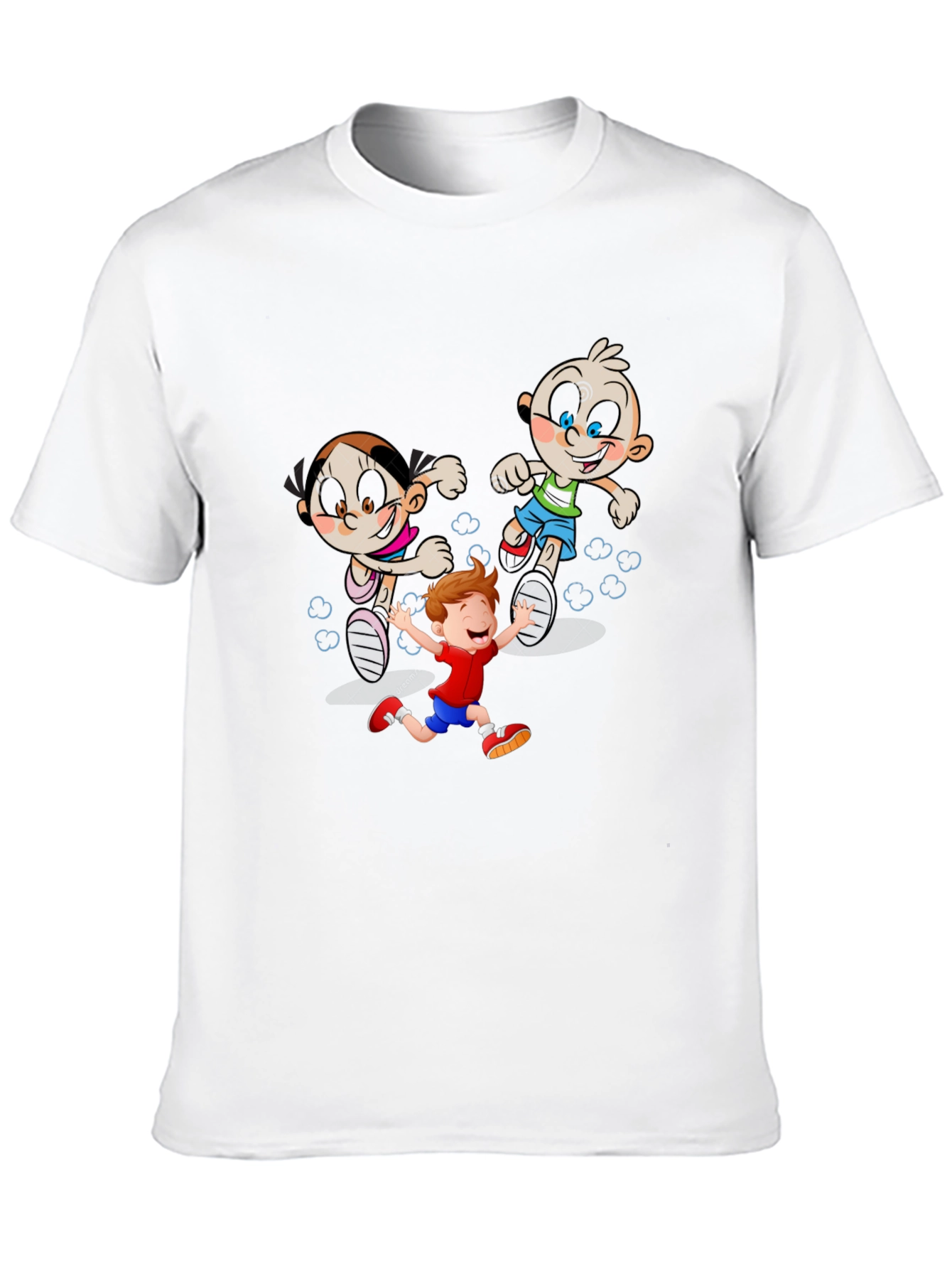 Cartoon Zombies & Kid Graphic Black Tee