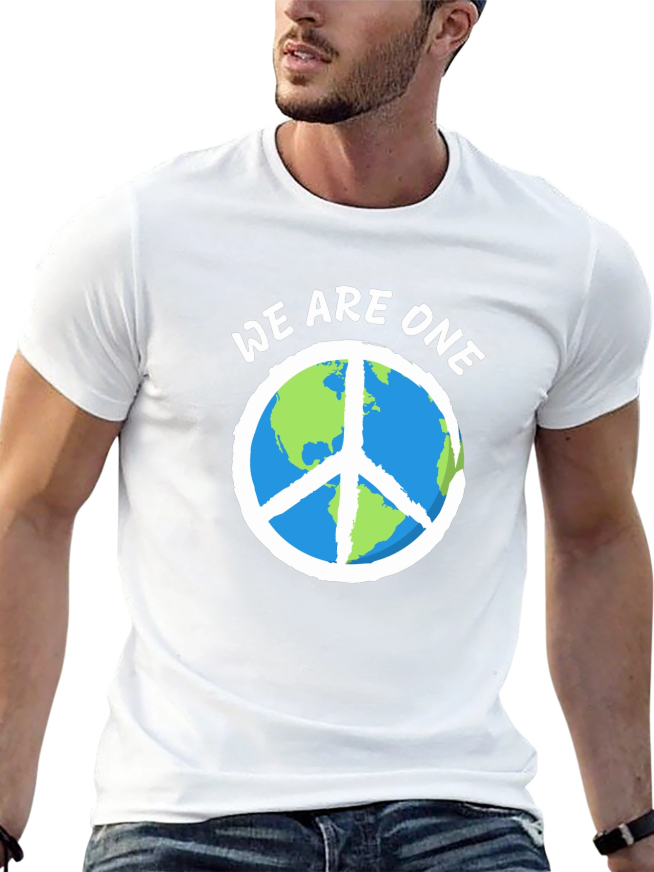 We Are One Earth Peace Sign Graphic Tee