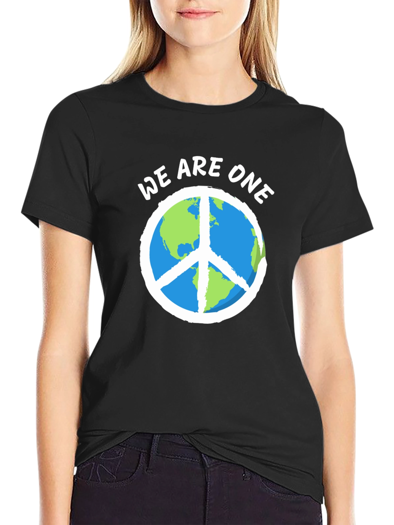 We Are One Earth Peace Sign Graphic Tee