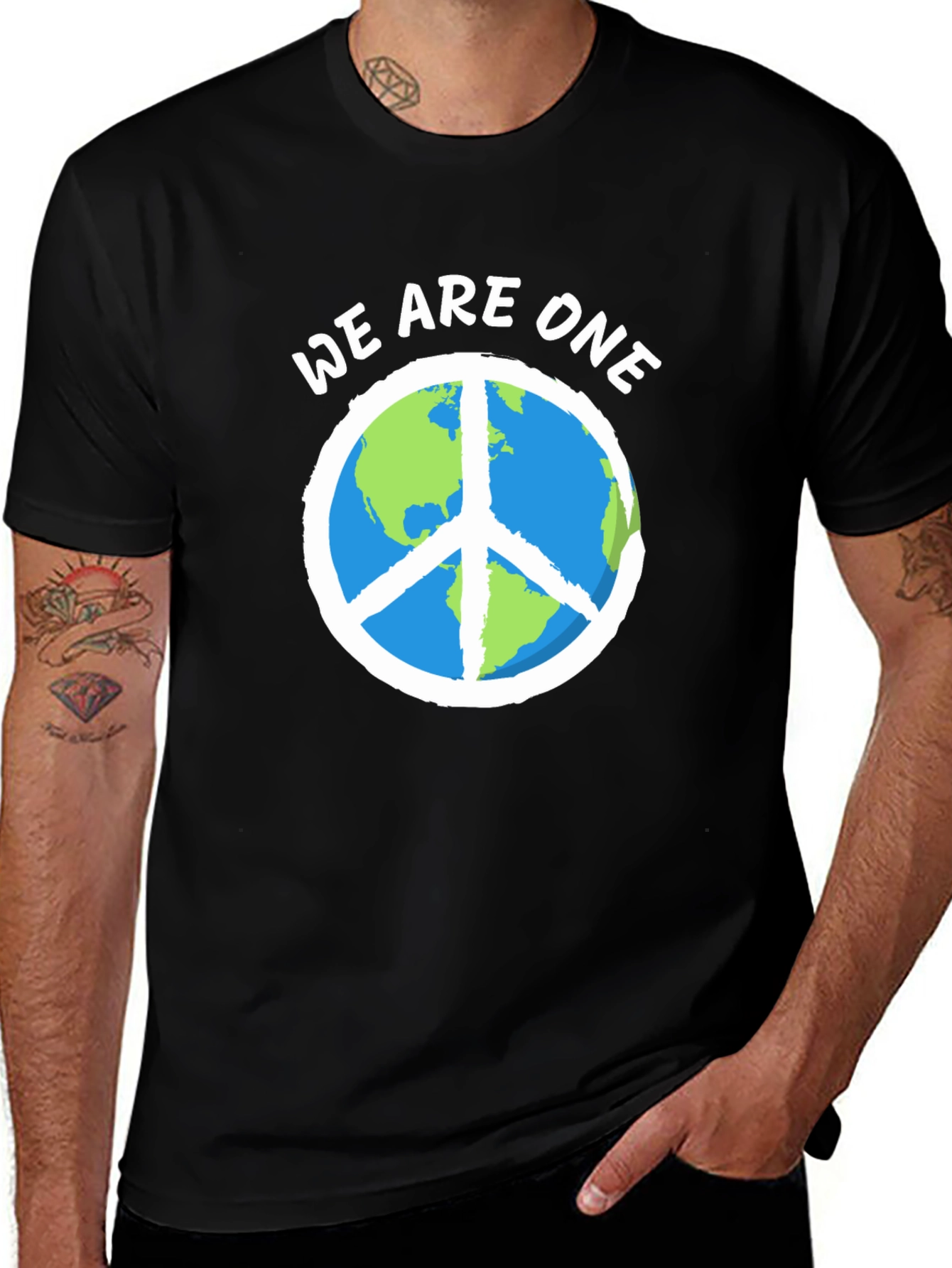 We Are One Earth Peace Sign Graphic Tee