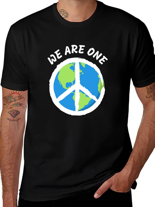 We Are One Earth Peace Sign Graphic Tee