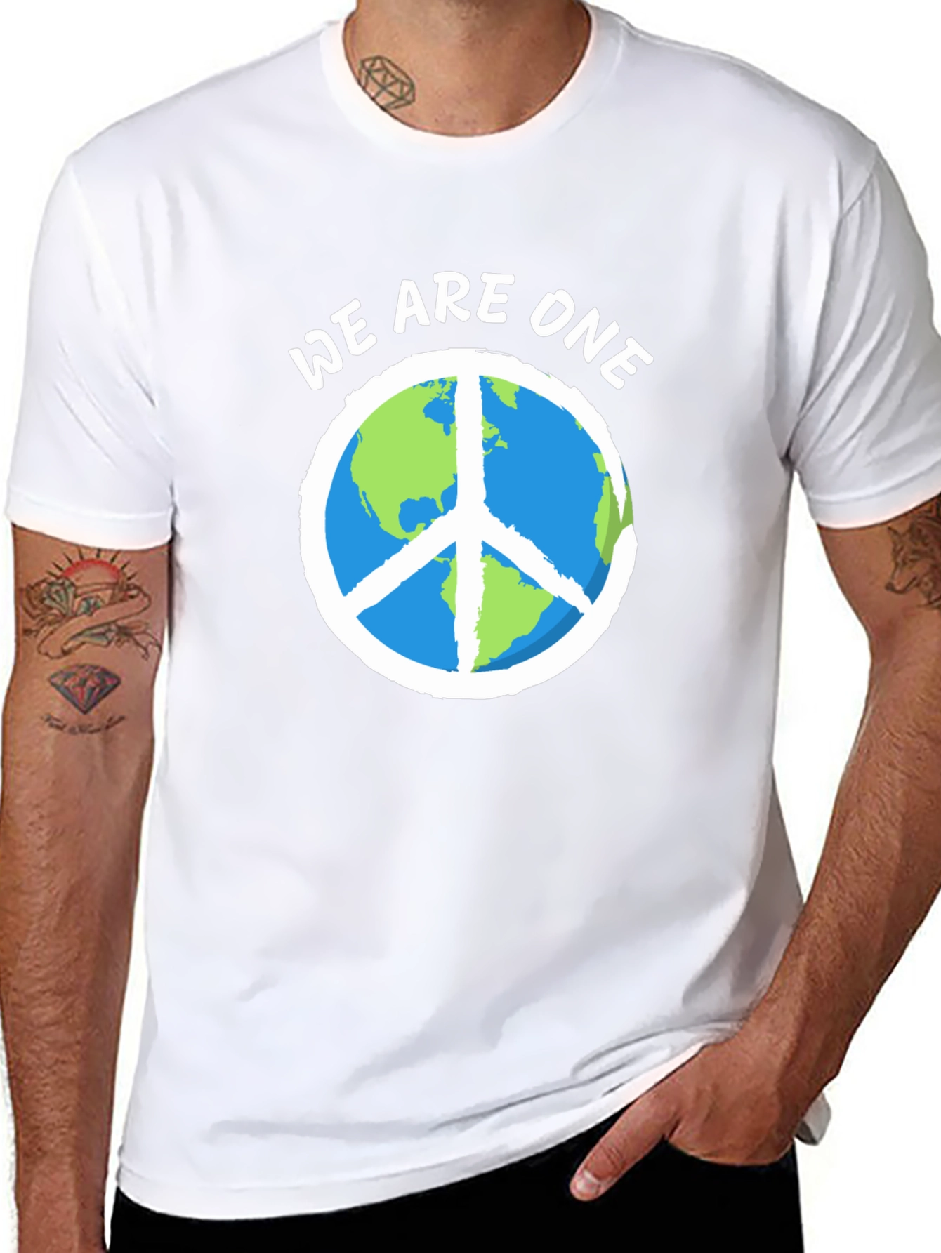 We Are One Earth Peace Sign Graphic Tee