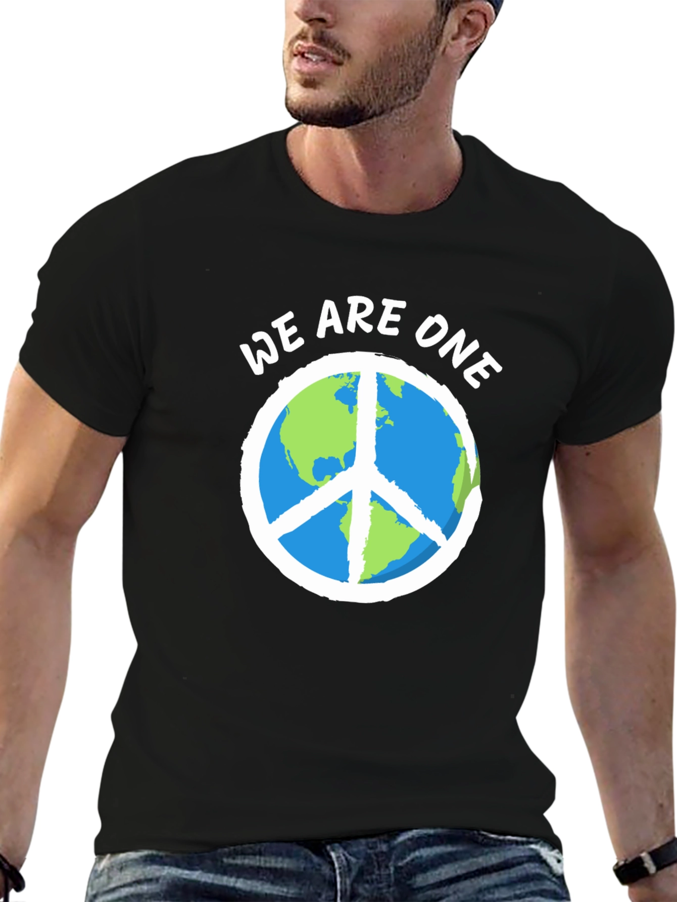 We Are One Earth Peace Sign Graphic Tee