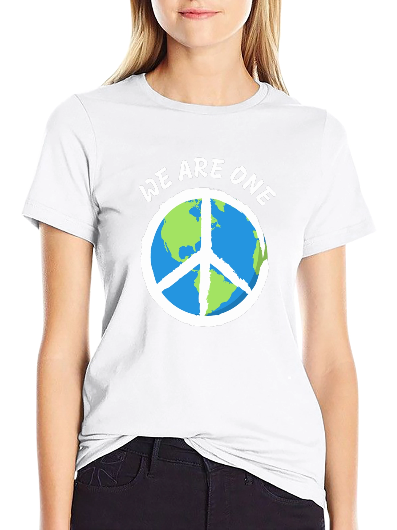 We Are One Earth Peace Sign Graphic Tee
